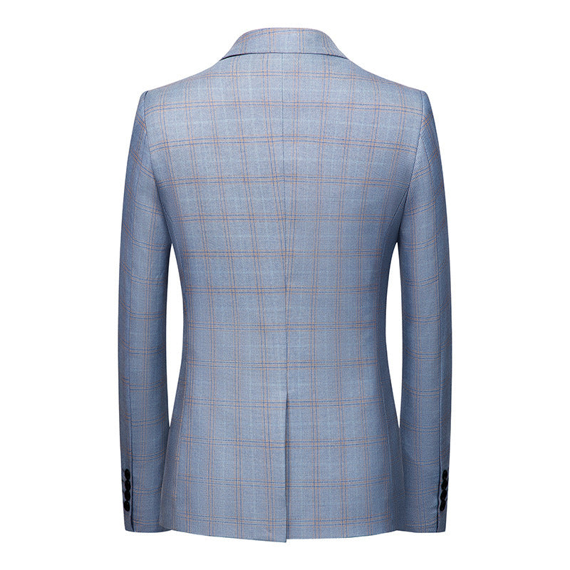 Men's tailored checked business jacket made of lightweight wool blend with falling lapels Mune Fashion