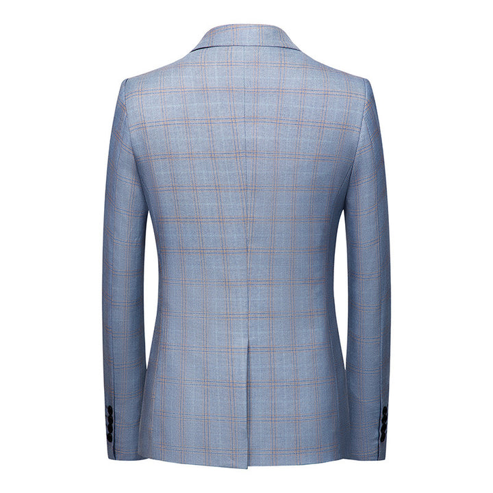 Men's tailored checked business jacket made of lightweight wool blend with falling lapels Mune Fashion