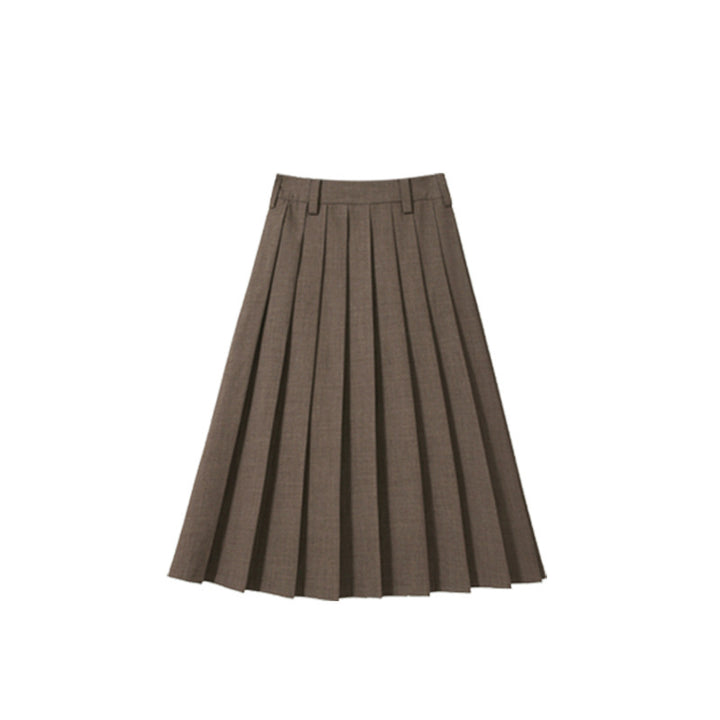 Women Pleated Midi Skirt Mune Fashion