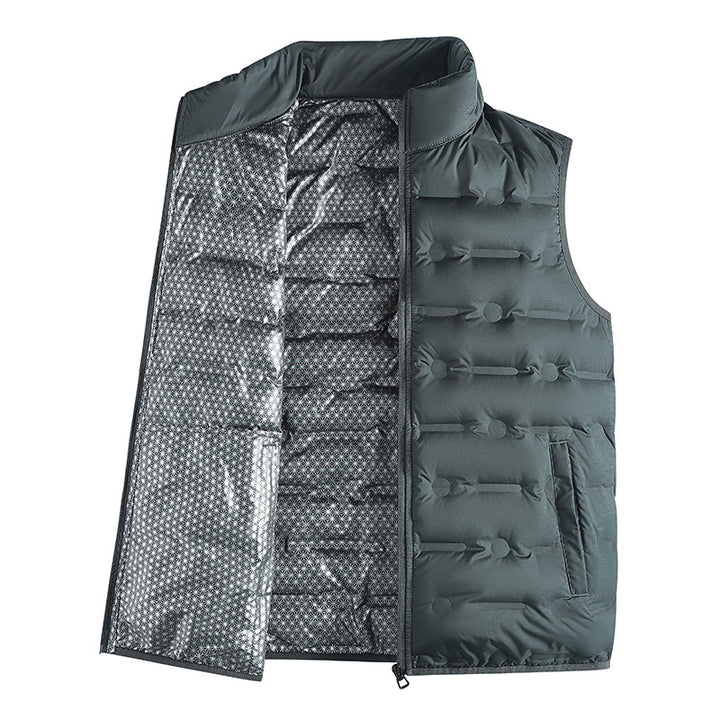 Men's lightweight padded stand-up collar vest with reflective thermal foil Mune Fashion