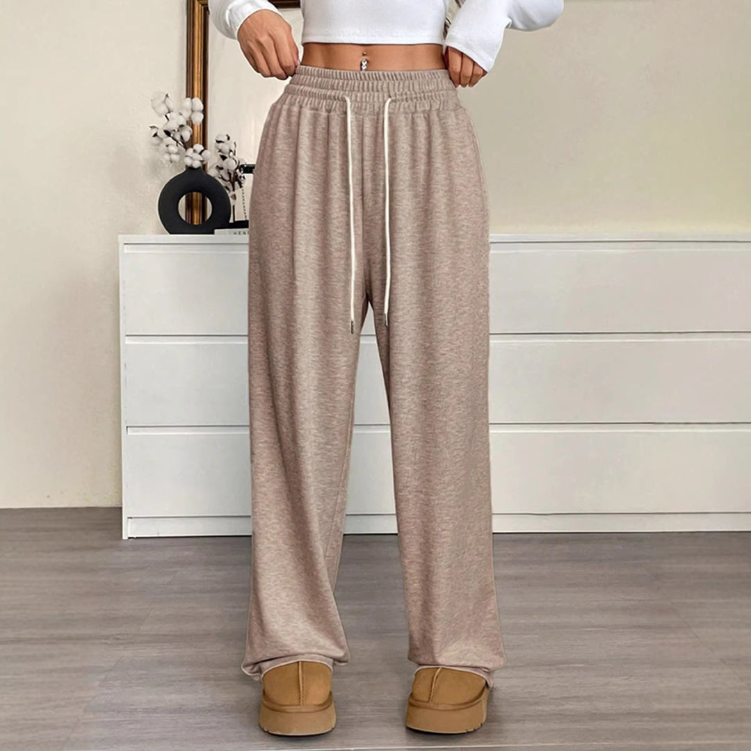 Women wide High-Waist lounge pants with elastic waistband and drawstring Mune Fashion