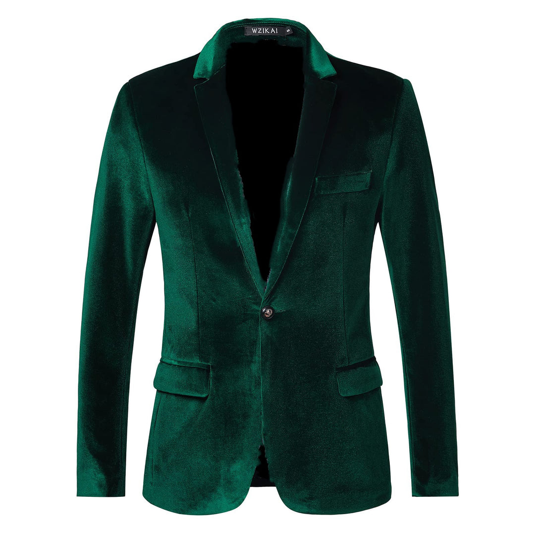 Men's custom tailored velvet blazer Slim Fit with single-breasted button placket and flap pockets Mune Fashion