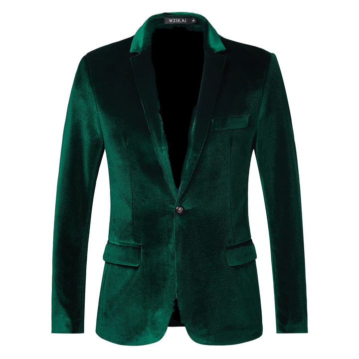 Men's custom tailored velvet blazer Slim Fit with single-breasted button placket and flap pockets Mune Fashion
