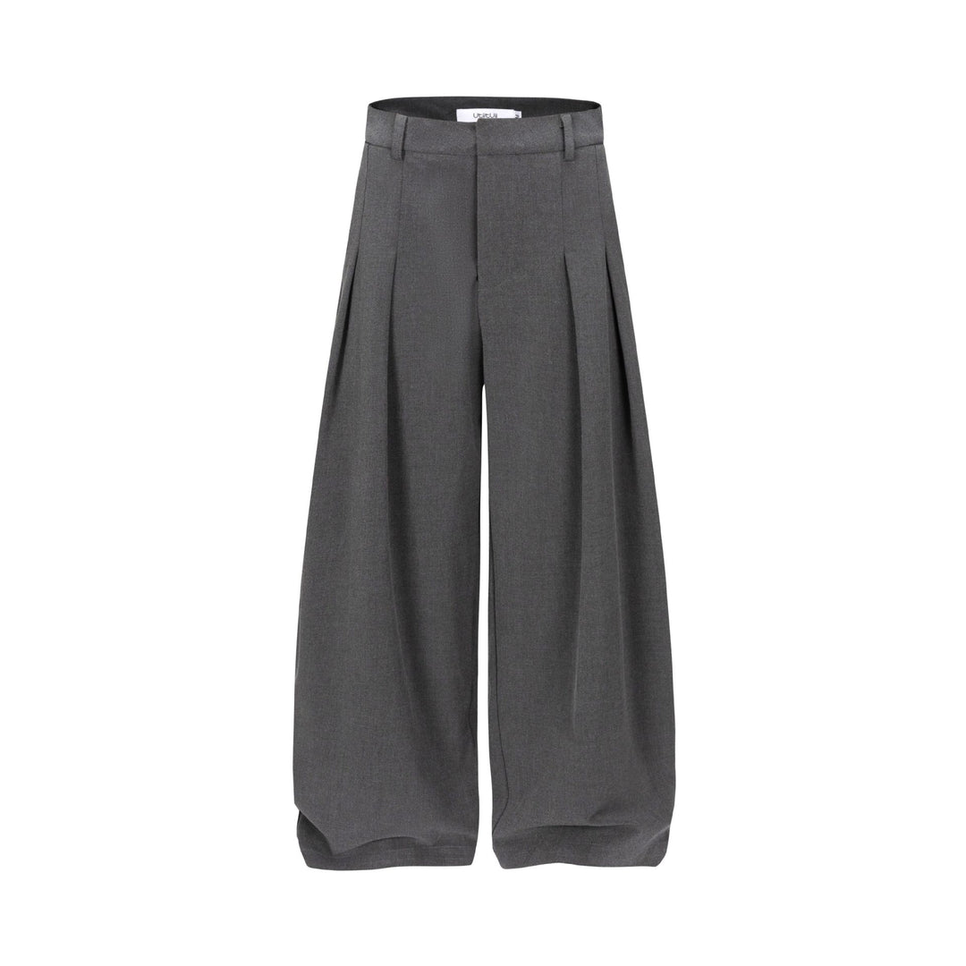 Women High-waisted wide pleated pants with crease and belt loops Mune Fashion