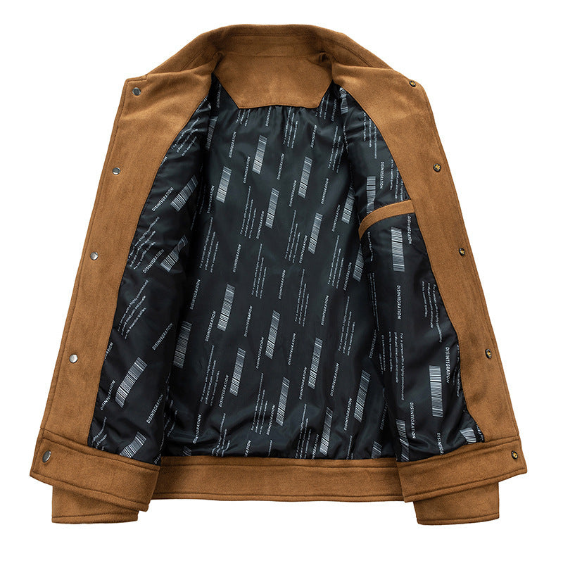 Men's overshirt made of synthetic leather with shirt collar and flap pockets Mune Fashion