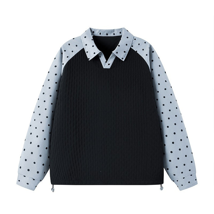 Women’s Sporty Polo Shirt with Dots Design Mune Fashion