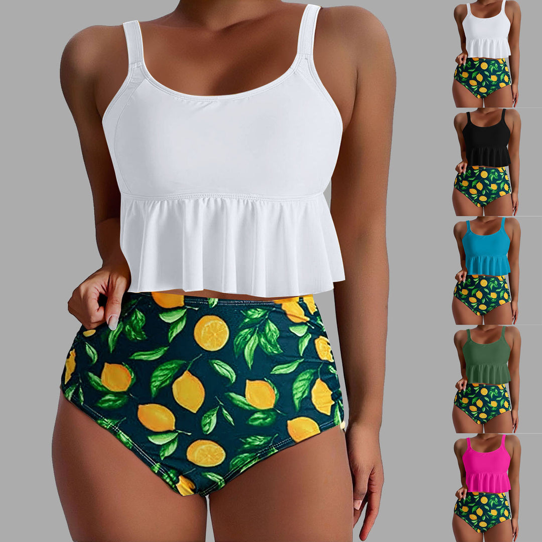 Damen Tankini-Set mit floralen Akzenten und Rüschen Echo Archiv