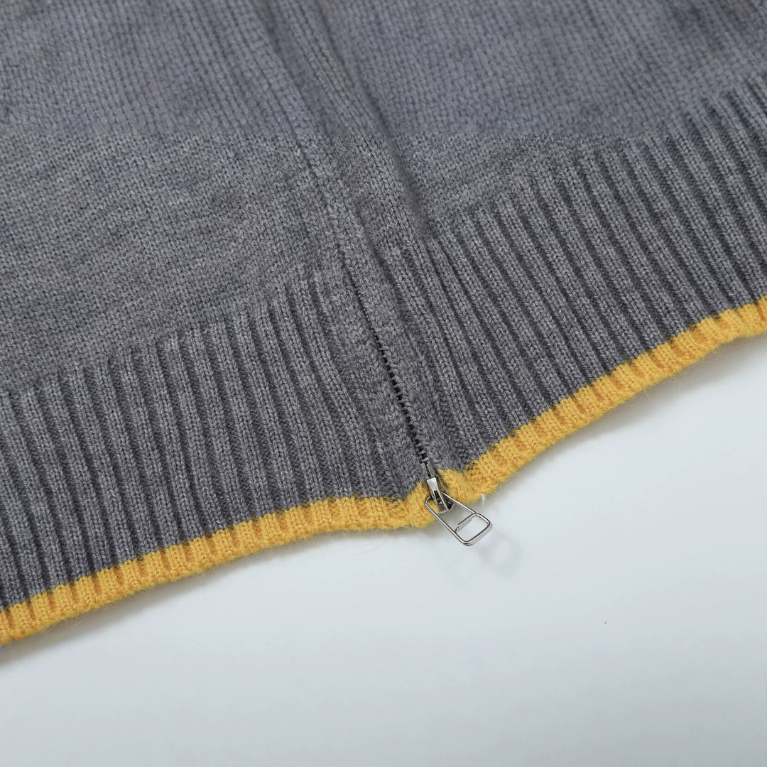Women's knit cardigan with sailor collar and contrast edges Mune Fashion