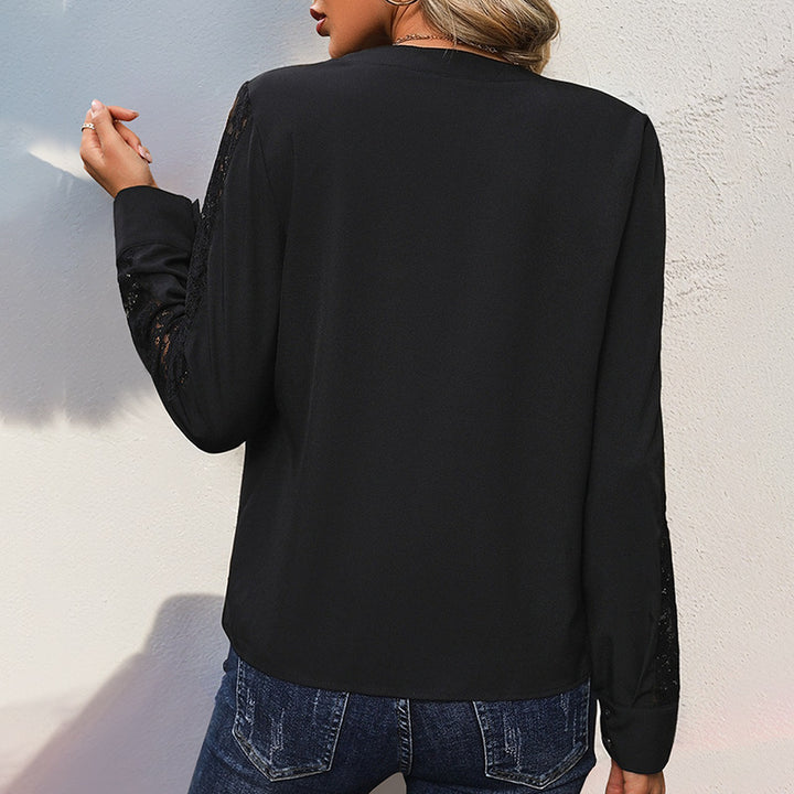 Women's Elegant Blouse with Lace Sleeves Mune Fashion 1788169308