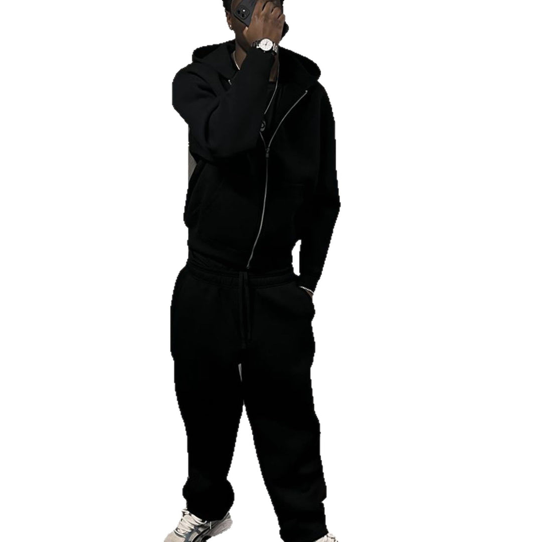 Men's nan Oversize Zip Hoodie and Relaxed Sweatpants Set Mune Fashion