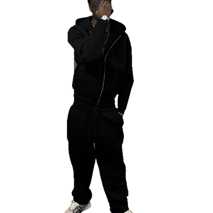 Men's nan Oversize Zip Hoodie and Relaxed Sweatpants Set Mune Fashion