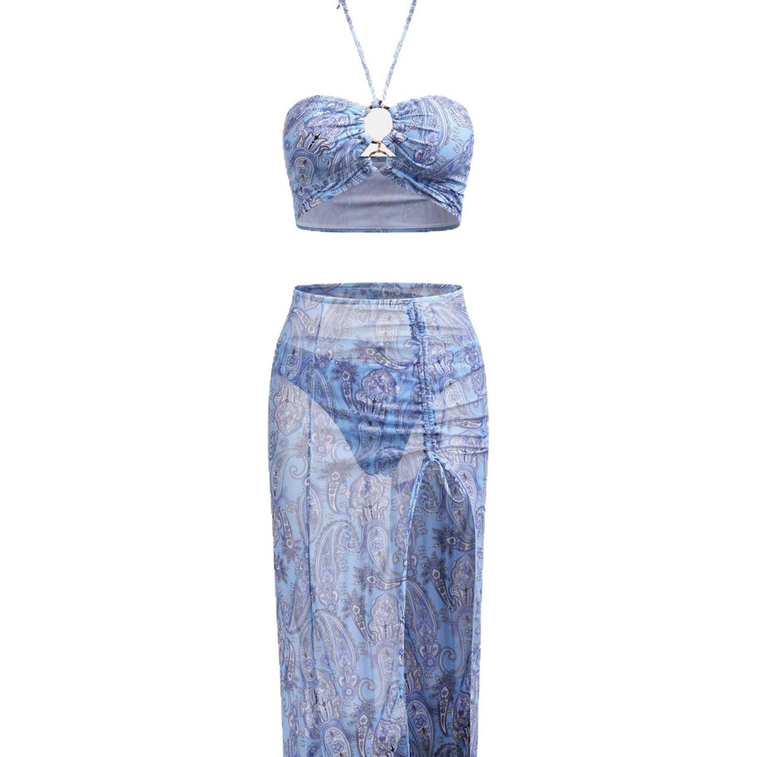 Women's beach outfit with paisley pattern Mune Fashion