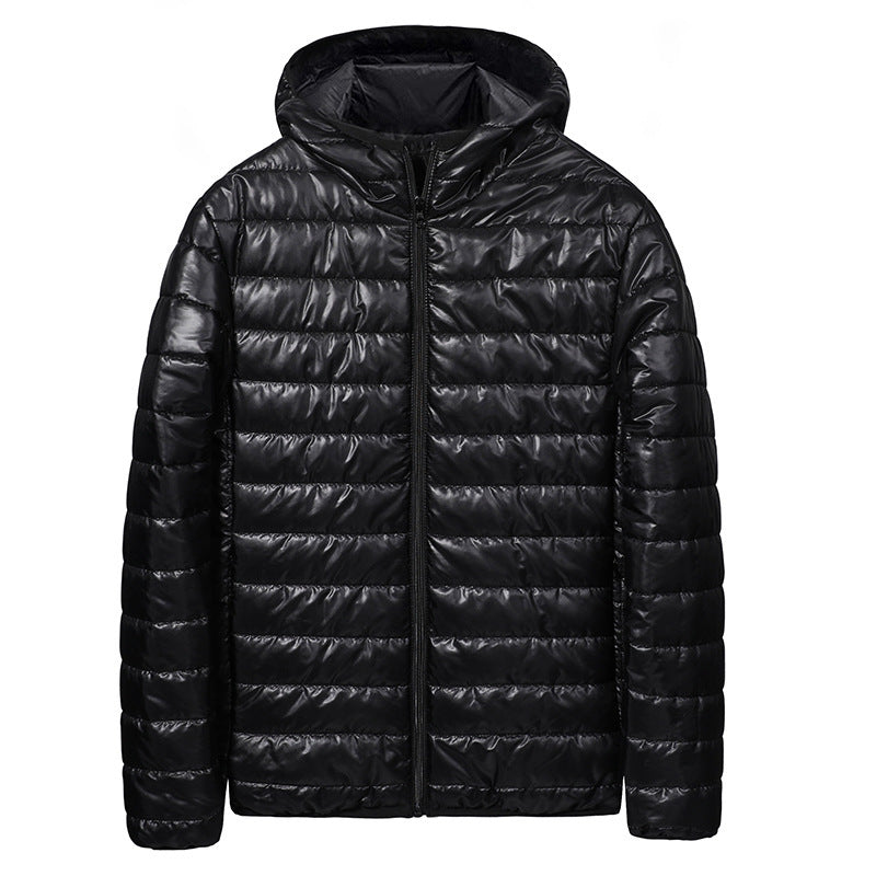 Men's ultralight quilted hoodie with horizontal chamber cut quilting and full zip Mune Fashion