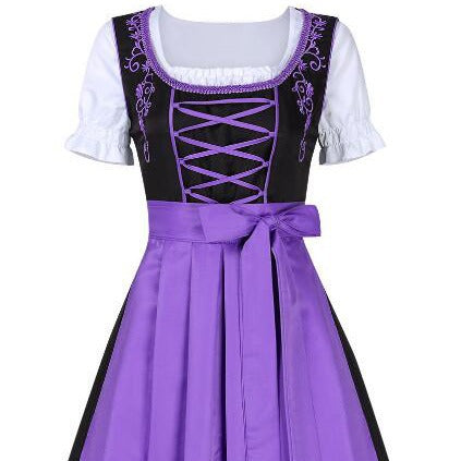 Ladies traditional dirndl with embroidered bodice and laced front Mune Fashion