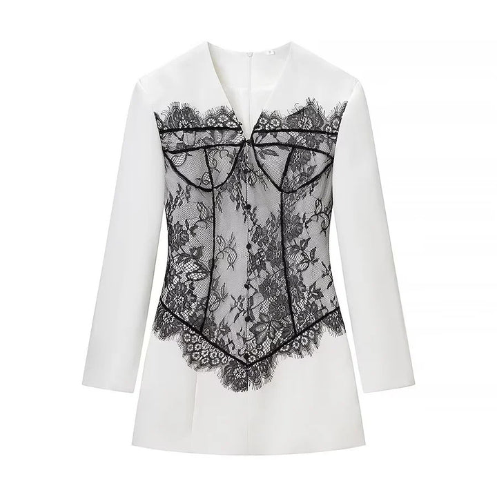 Women's blazer with integrated lace corset and fitted silhouette Mune Fashion