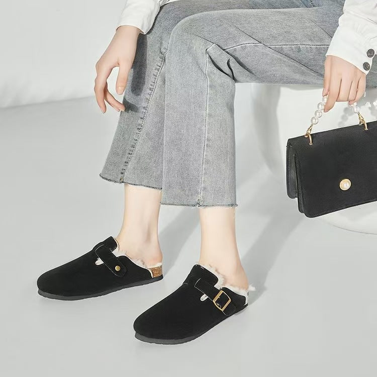 Women's -lined clog slipper with adjustable metal buckle and anatomical cork footbed Mune Fashion