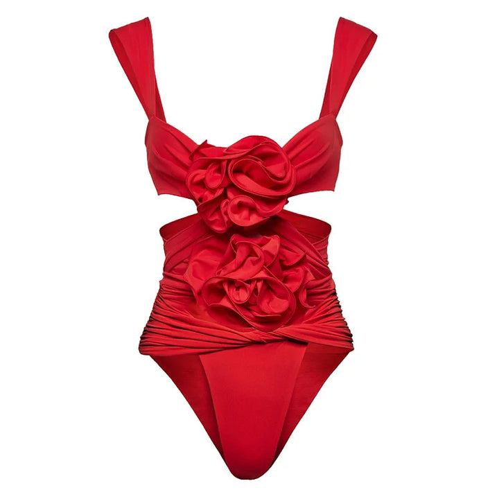 Women's One-Piece Swimsuit with Elaborate Ruffles and Tailored Silhouette Mune Fashion