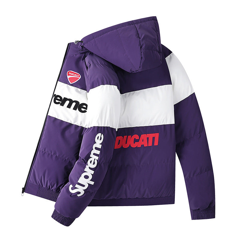 Men's Fashion Transitional Jacket with High Collar and Colorful Accents Mune Fashion