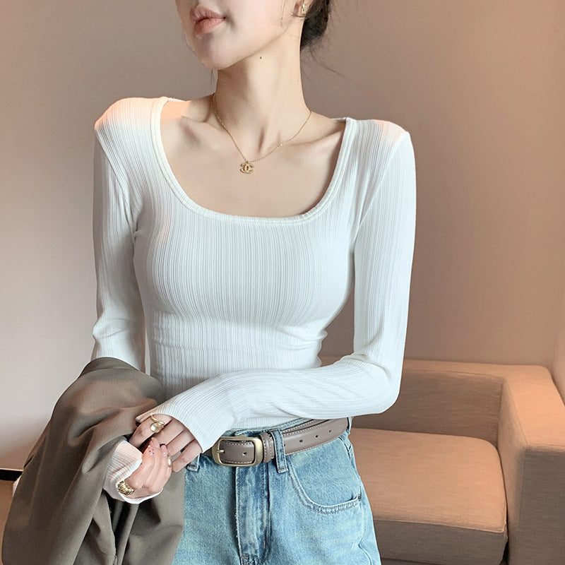 Women's Long Sleeve Ribbed Shirt Mune Fashion