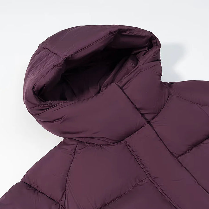 Women's non-quilted hooded puffer jacket in oversized boxy cut Mune Fashion