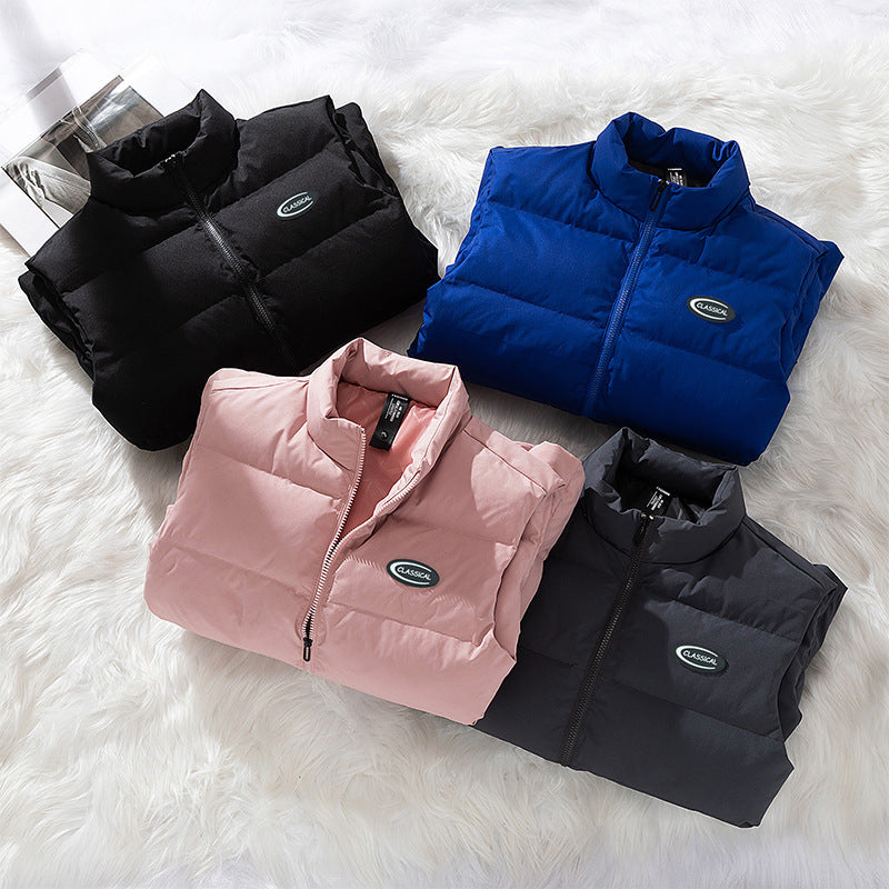 Men's Padded Quilted Vest with Stand Collar and Windproof Thermal Insulation Mune Fashion