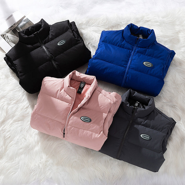 Men's Padded Quilted Vest with Stand Collar and Windproof Thermal Insulation Mune Fashion