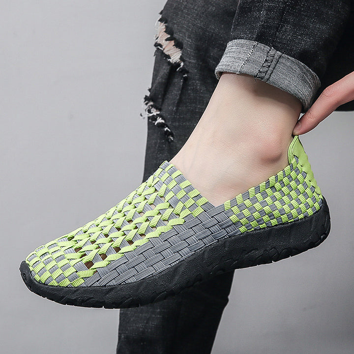 Unisex braided elastic slippers with lightweight cushioning sole Mune Fashion