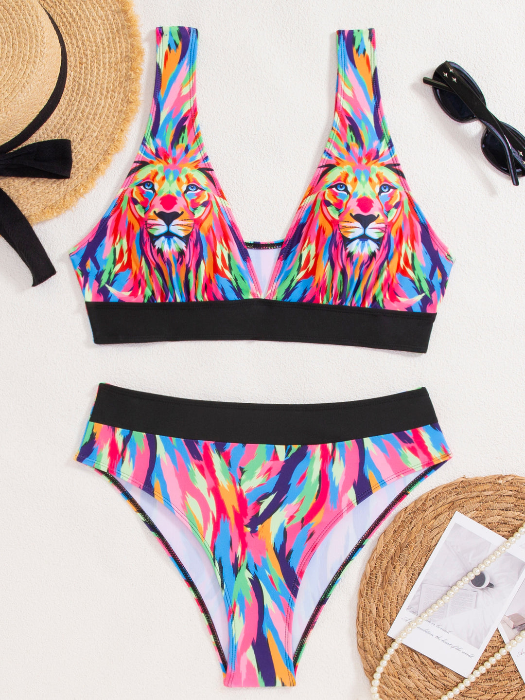 Women's bikini set with eye-catching zebra pattern Mune Fashion