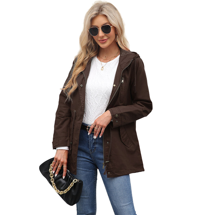 Women's lightweight parka with hood, drawstring and concealed zip Mune Fashion