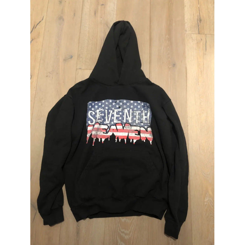 Unisex nano hoodie sweatshirt with used front print and kangaroo pocket Mune Fashion