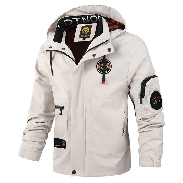 Men's waterproof outdoor jacket with hood, multifunctional pockets and breathable mesh lining Mune Fashion
