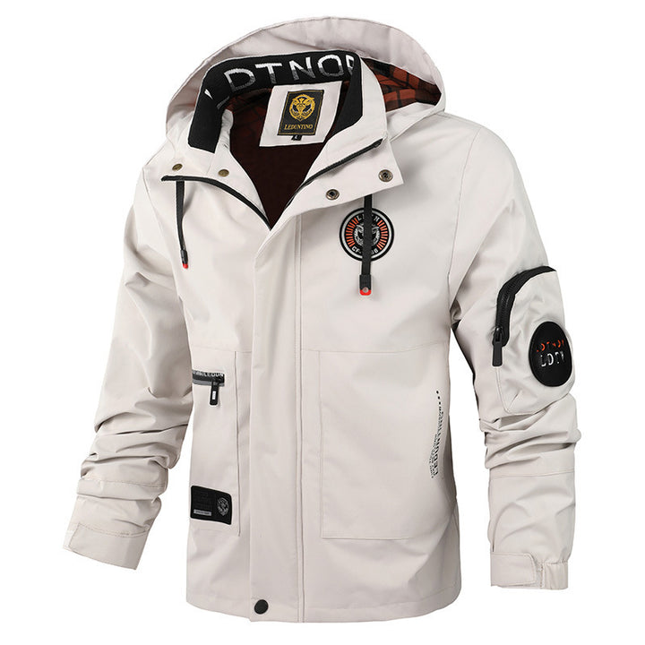Men's waterproof outdoor jacket with hood, multifunctional pockets and breathable mesh lining Mune Fashion