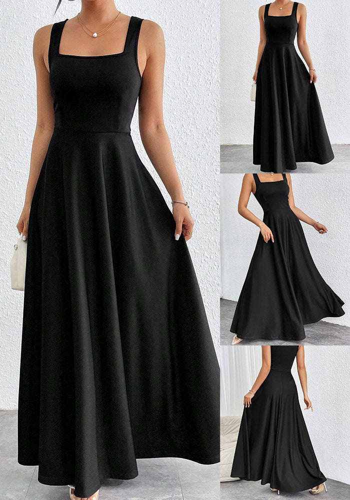 Elegant women's maxi dress with soft cut & square neckline | Mune Fashion