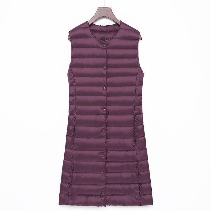 Ladies Long Quilted Thermal Vest with A-Line Silhouette Mune Fashion