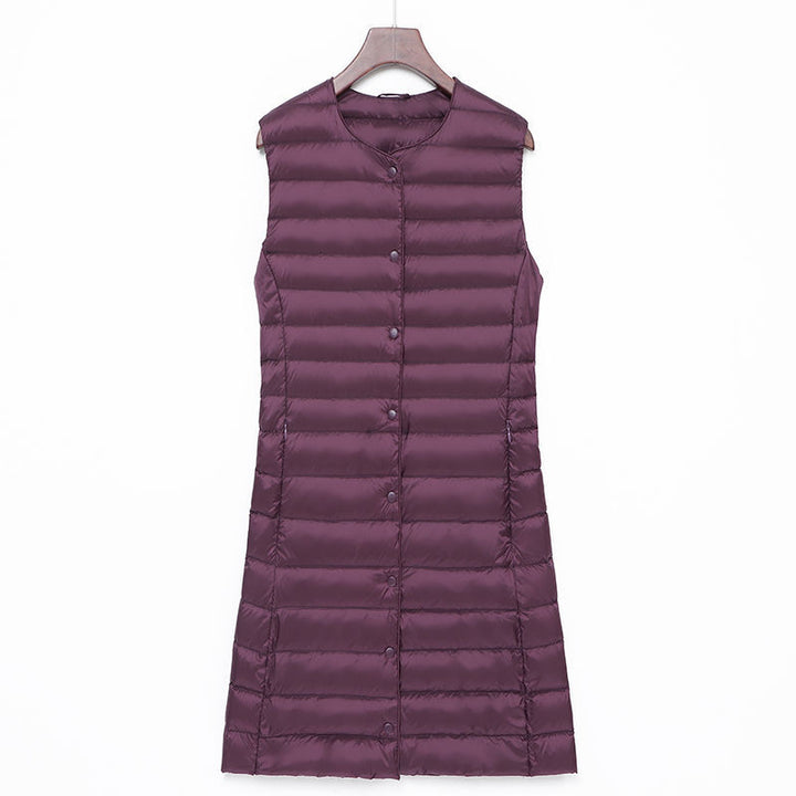 Ladies Long Quilted Thermal Vest with A-Line Silhouette Mune Fashion