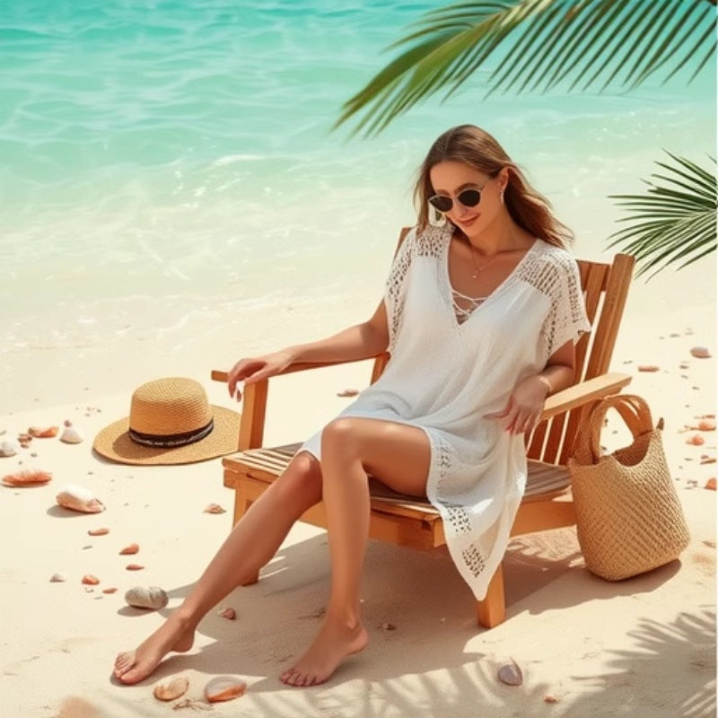 Women's airy crochet beach cover-up Mune Fashion
