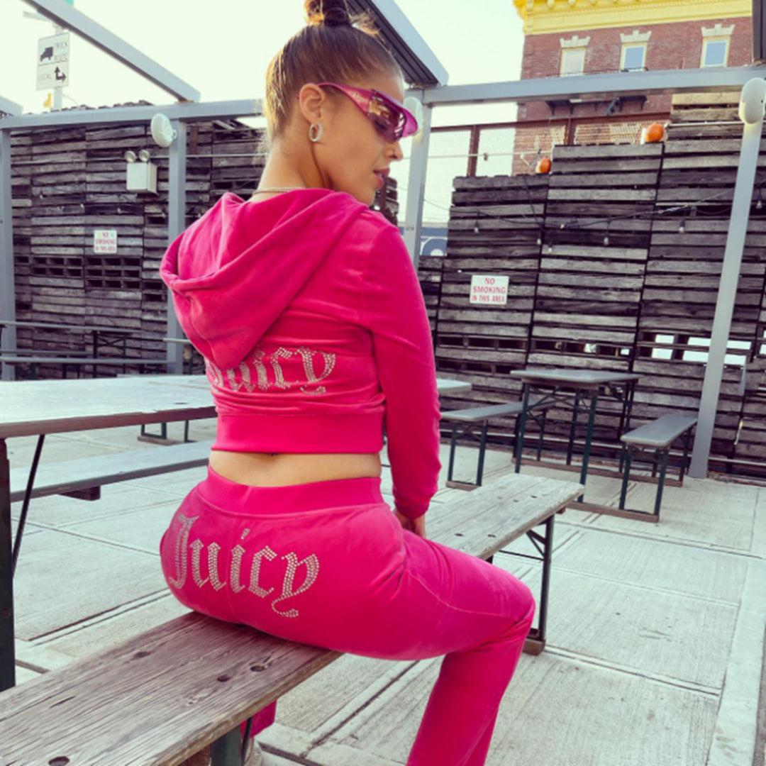 Women's luxurious velour tracksuit with zip jacket and jogging pants Mune Fashion
