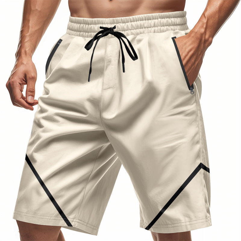 Men's breathable training shorts with zippered pockets and elastic drawstring waistband Mune Fashion