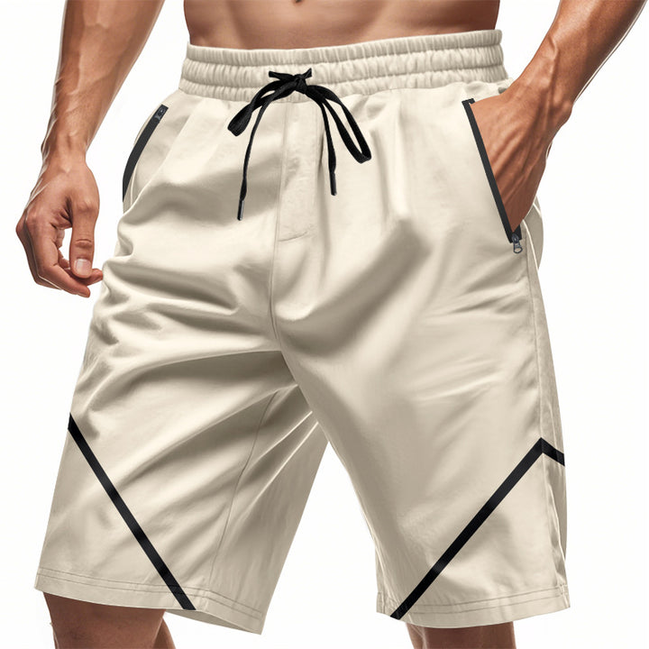 Men's breathable training shorts with zippered pockets and elastic drawstring waistband Mune Fashion