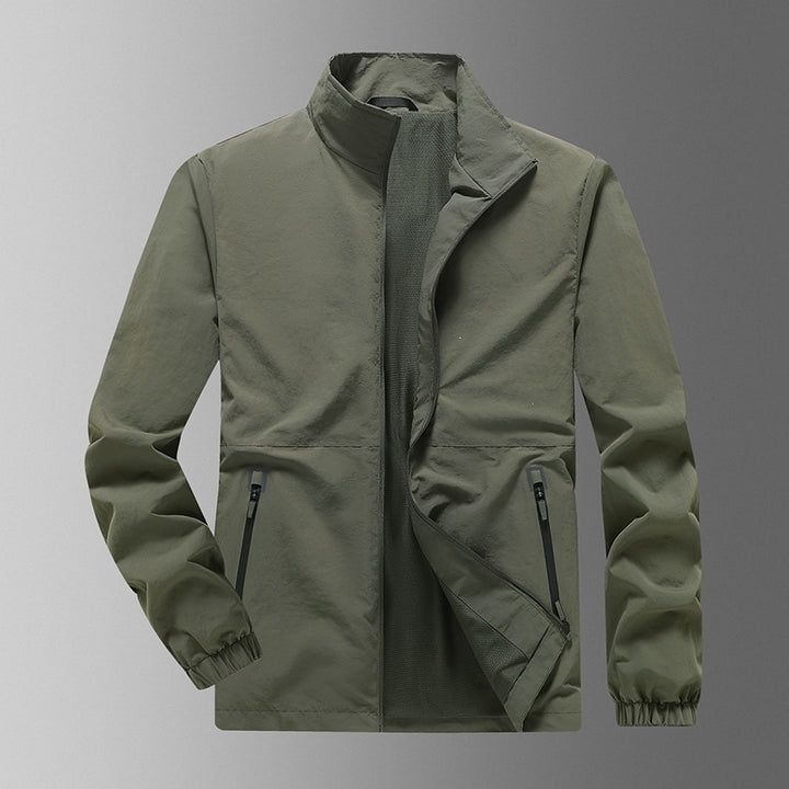 Men's Lightweight Wind Jacket with High Collar Mune Fashion