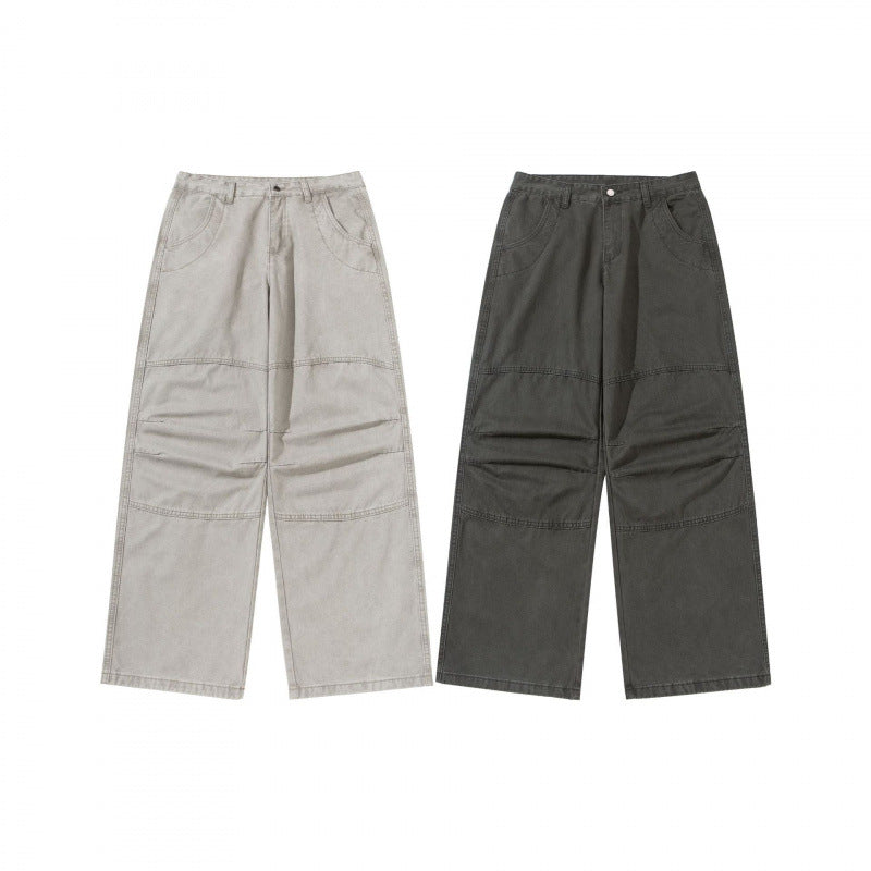 Women's Wide Utility Pants made of durable canvas with reinforced knee panels Mune Fashion