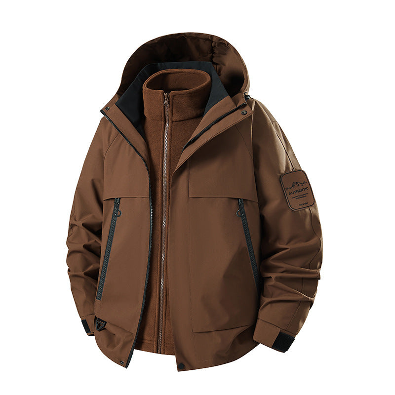Men's multifunctional waterproof softshell rain jacket with removable fleece inner jacket Mune Fashion