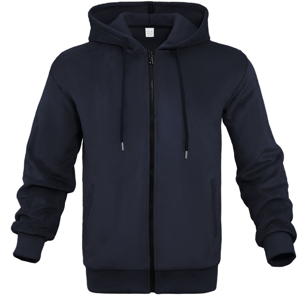 Men's Structured Hoodie Sweatshirt with Full Zip, Side Pockets and Ribbed Cuffs Mune Fashion