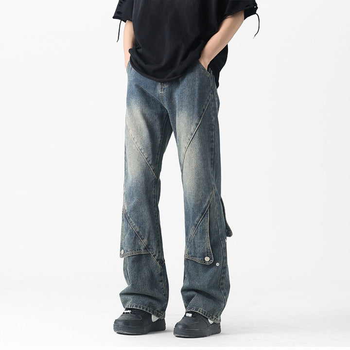 Men's Fashion Baggy Jeans with Creative Seams Mune Fashion