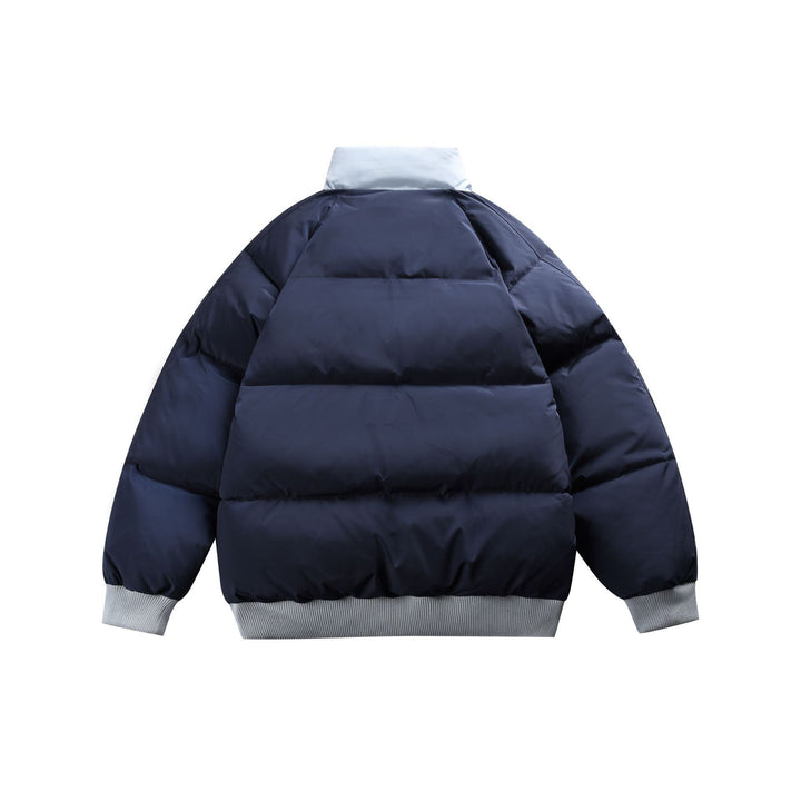 Unisex Short-cut padded bomber jacket with high stand-up collar and contrasting ribbed hems Mune Fashion