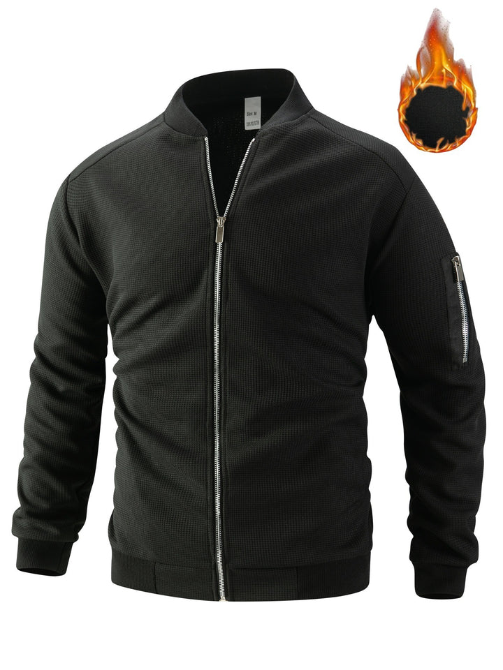 Men's lightly padded bomber jacket with waffle structure, full zip and arm pocket Mune Fashion