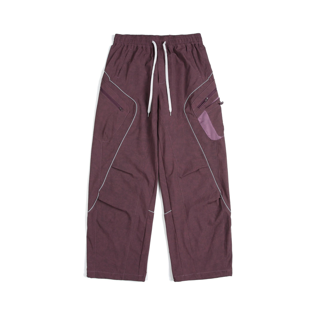 Unisex Cargo Culotte Pants with elastic waistband, zip pockets and mesh inserts Mune Fashion