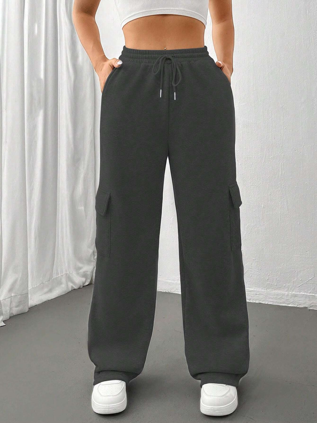 Women’s Loose Cargo Pants in Jogger Style with Drawstring Mune Fashion