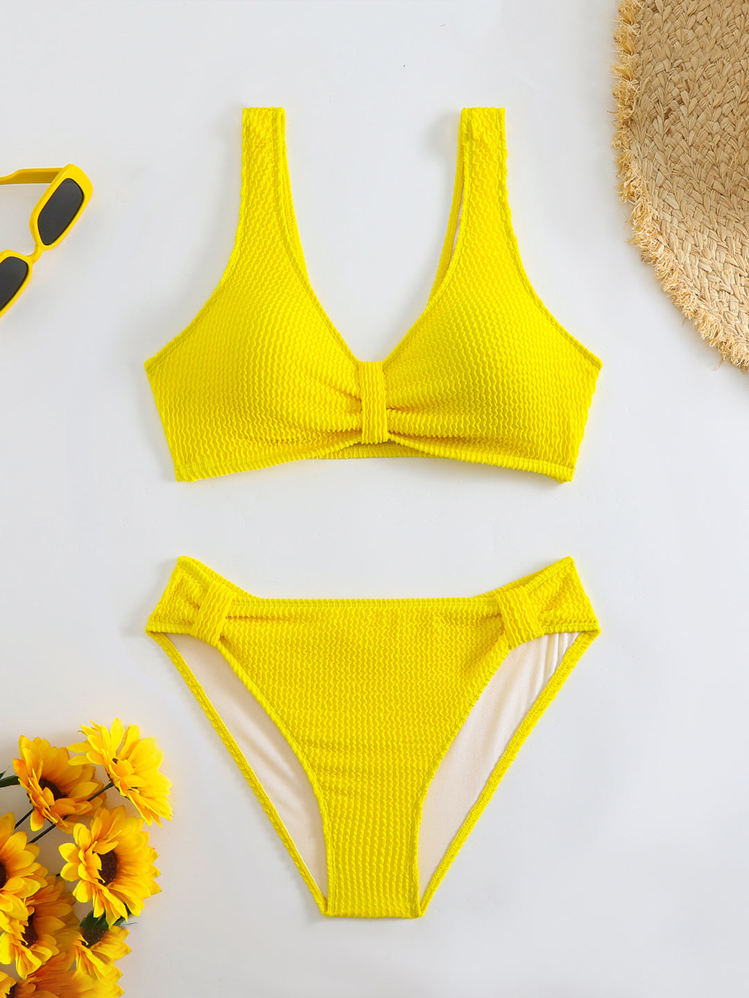 Women's beach bikini set with stylish wave pattern Mune Fashion