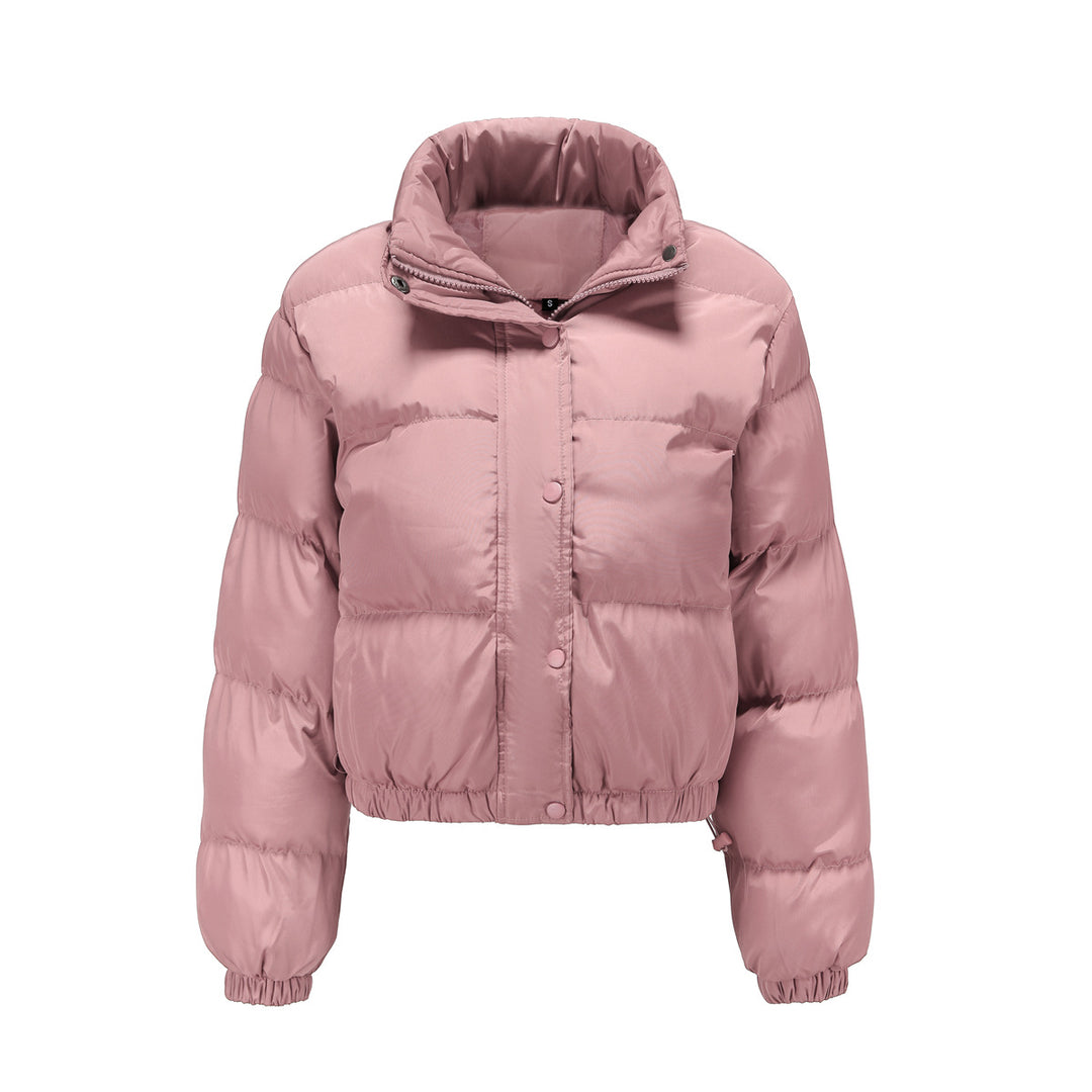 Women's short quilted winter jacket with stand-up collar and drawstring Mune Fashion